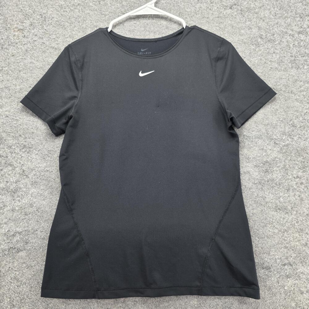 Nike Shirt Womens Medium Black Dri Fit AO9951-010 Athletic Running Training Tee